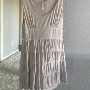 Cream dress with lace stripes